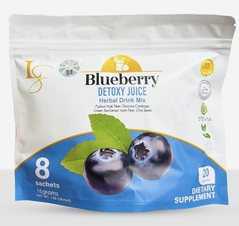 بلوبيري عصير لوكس سليم بلوبيري ديتوكسي (8 أكياس × 18 غرام) - Image 1